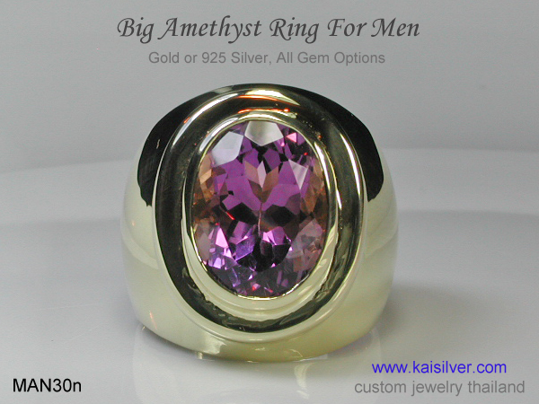 big gemstone ring gold or silver
