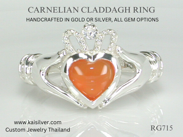 carnelian ring the claddagh
