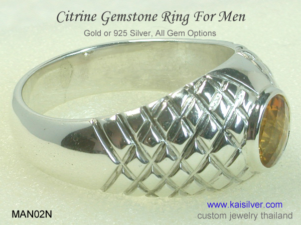 men's citrine ring gemstone