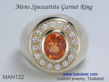 spessartine ring for men spessartite 