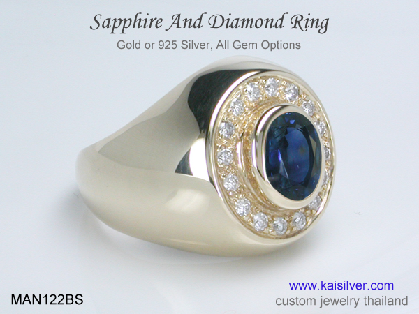 men's sapphire gemstone ring