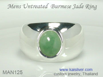jade ring silver for men