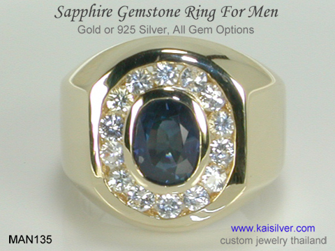 sapphire diamond ring for men