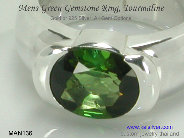 green gemstone ring for men