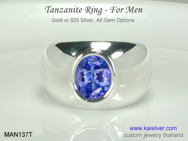 men's tanzanite ring white gold 