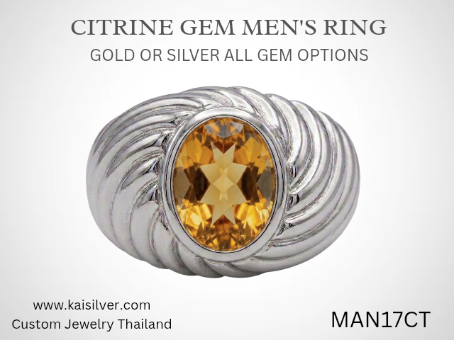 men's ring with citrine custom made