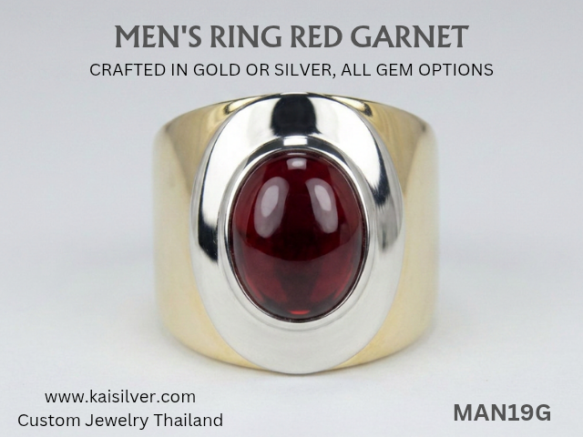 big gemstone ring for men garnet
