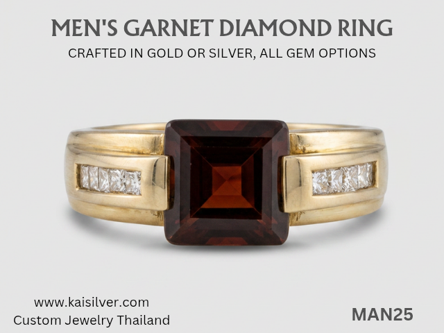 garnet and diamond ring for men