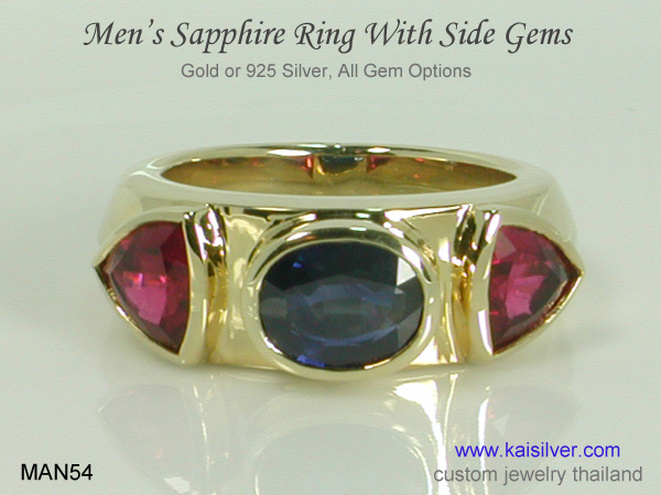 blue sapphire men's ring