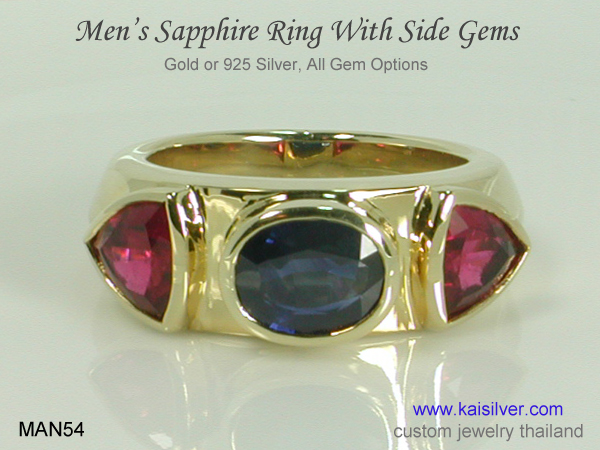 custom sapphire gemstone ring for men