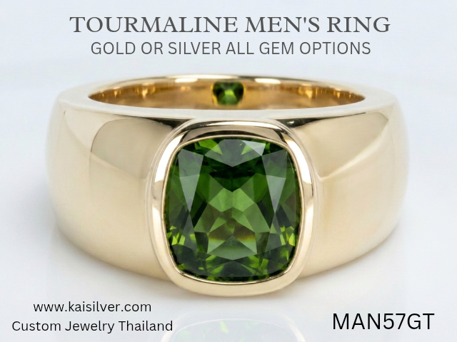 tourmaline ring for men made to order