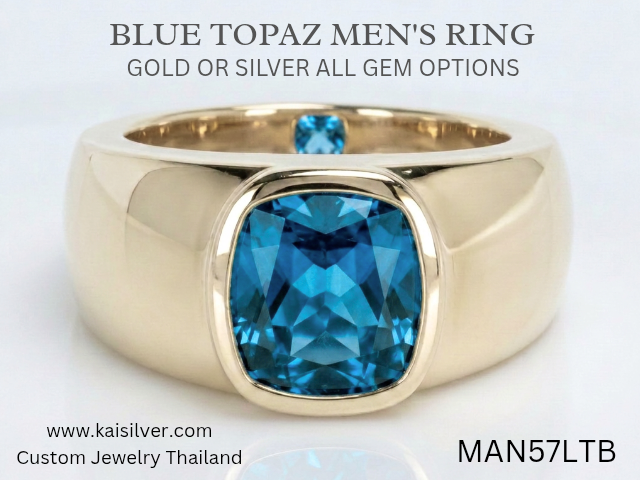 men's blue topaz ring london blue topaz