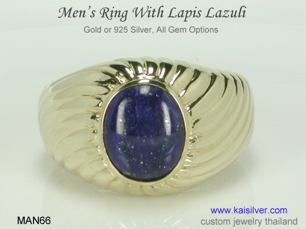 men's lapis ring silver or gold 