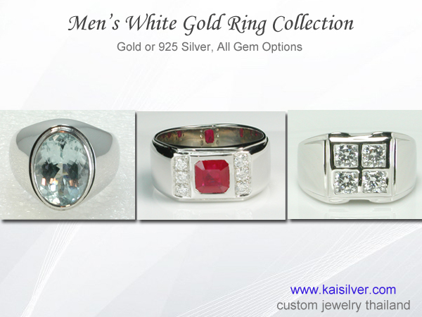 white gold rings with gemstone for men 