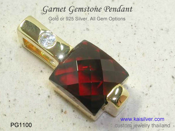 garnet pendant birthstone custom