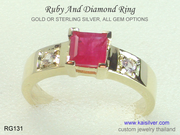 ruby diamond 14k ring
