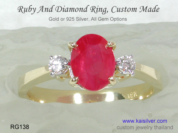 sleek ruby gold ring 