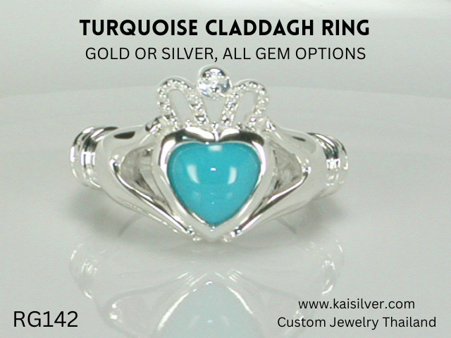 turquoise ring claddagh