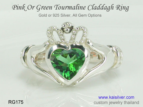 tourmaline claddagh ring