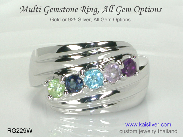 sapphire multi birthstone ring 