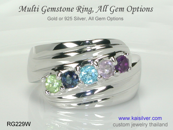 sapphire multi birthstone ring