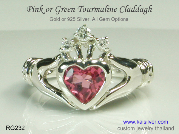 claddagh tourmaline ring