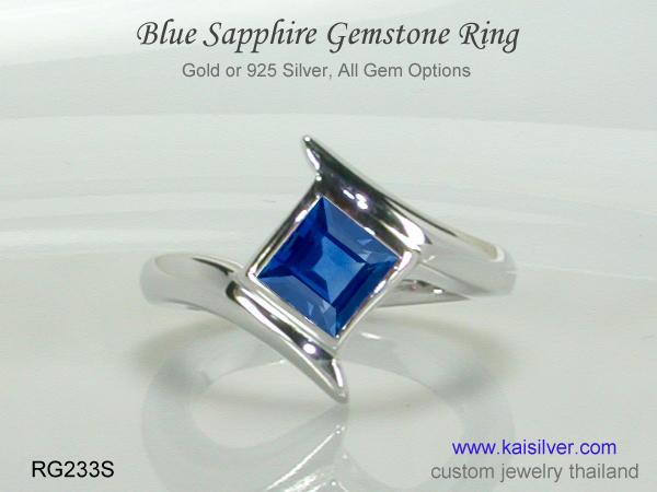 blue gemstone ring  sapphire