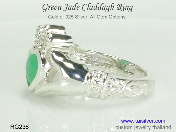 jade ring claddagh