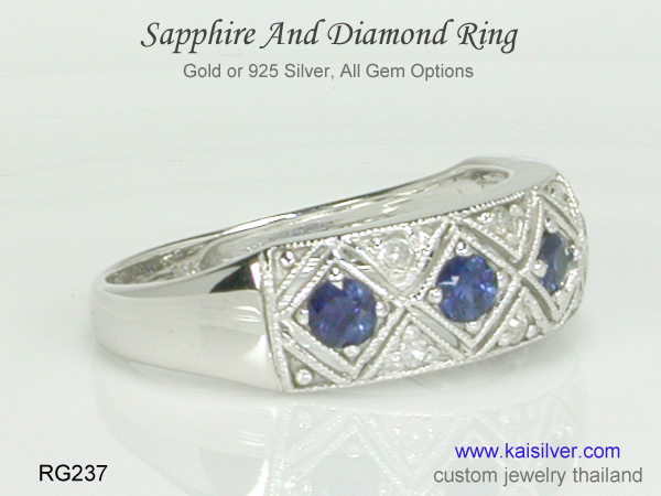 sapphire diamond engagement ring 