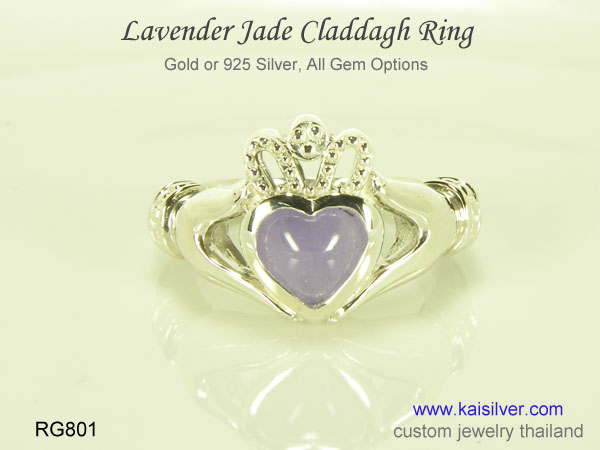 claddagh gemstone ring