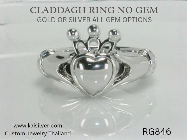 plain claddagh ring no gemstone